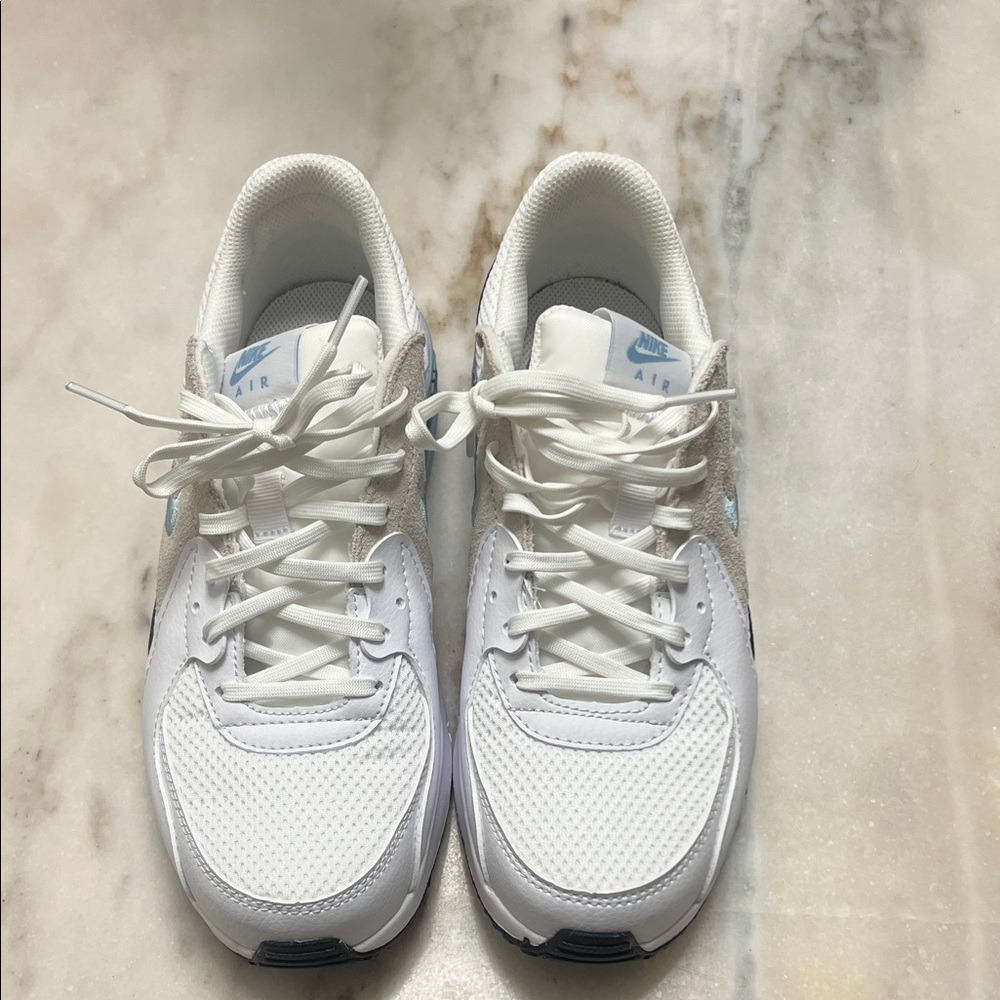 Nike Women's White and Light Blue Sneakers - Picture 2 of 4